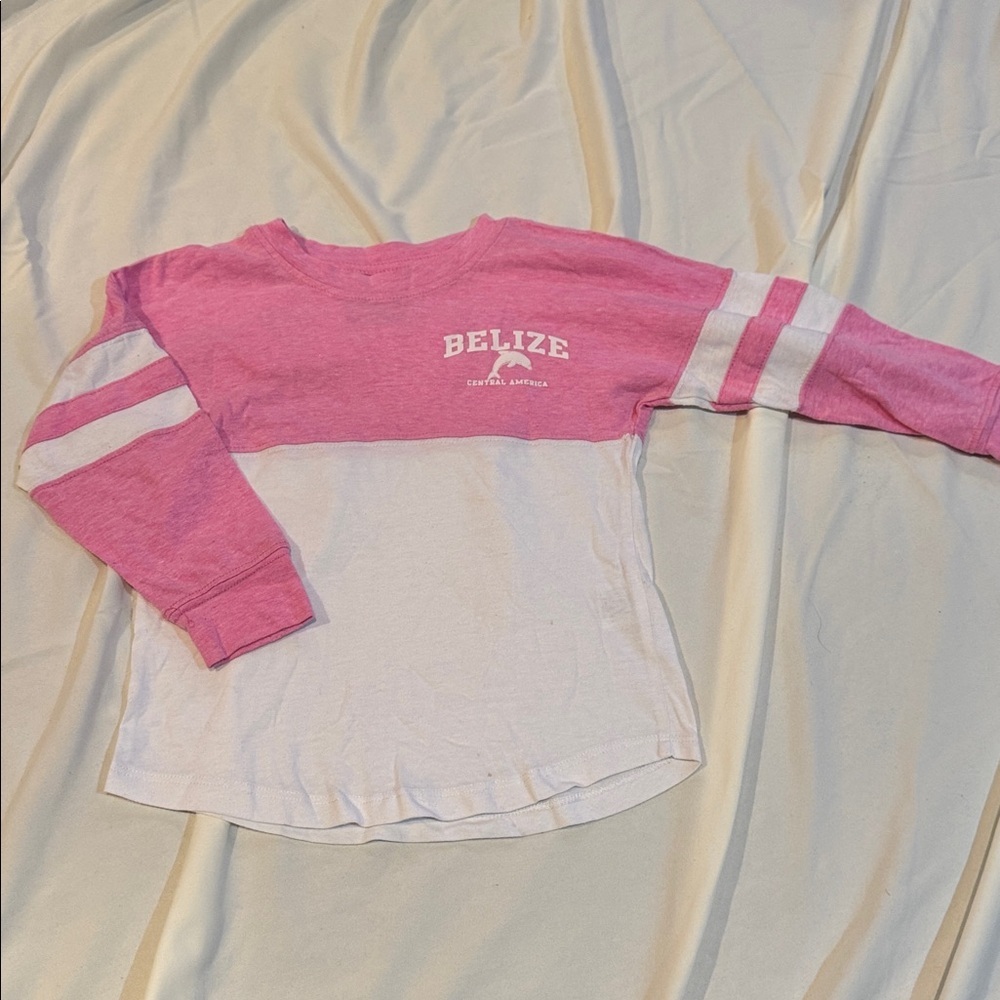 Exist Pink and White Long Sleeve Kids Tee